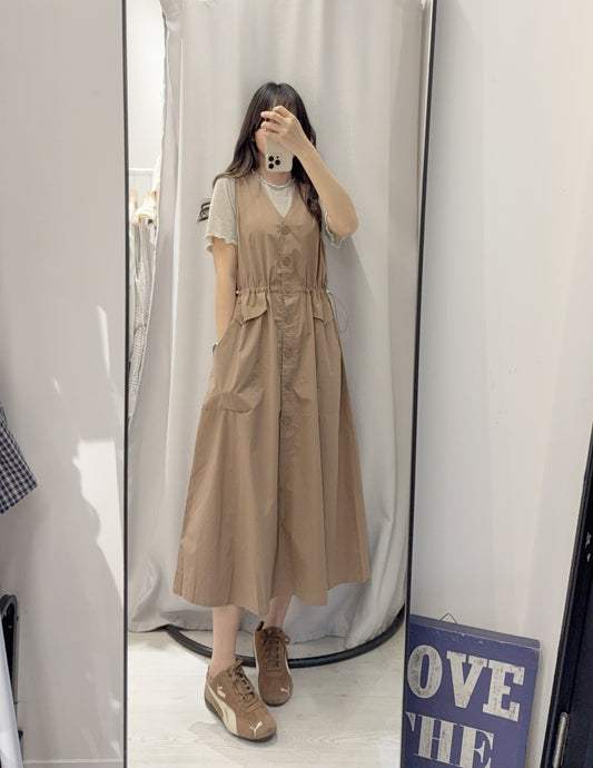 夏季・束腰無袖背心裙 2色入 1S60407