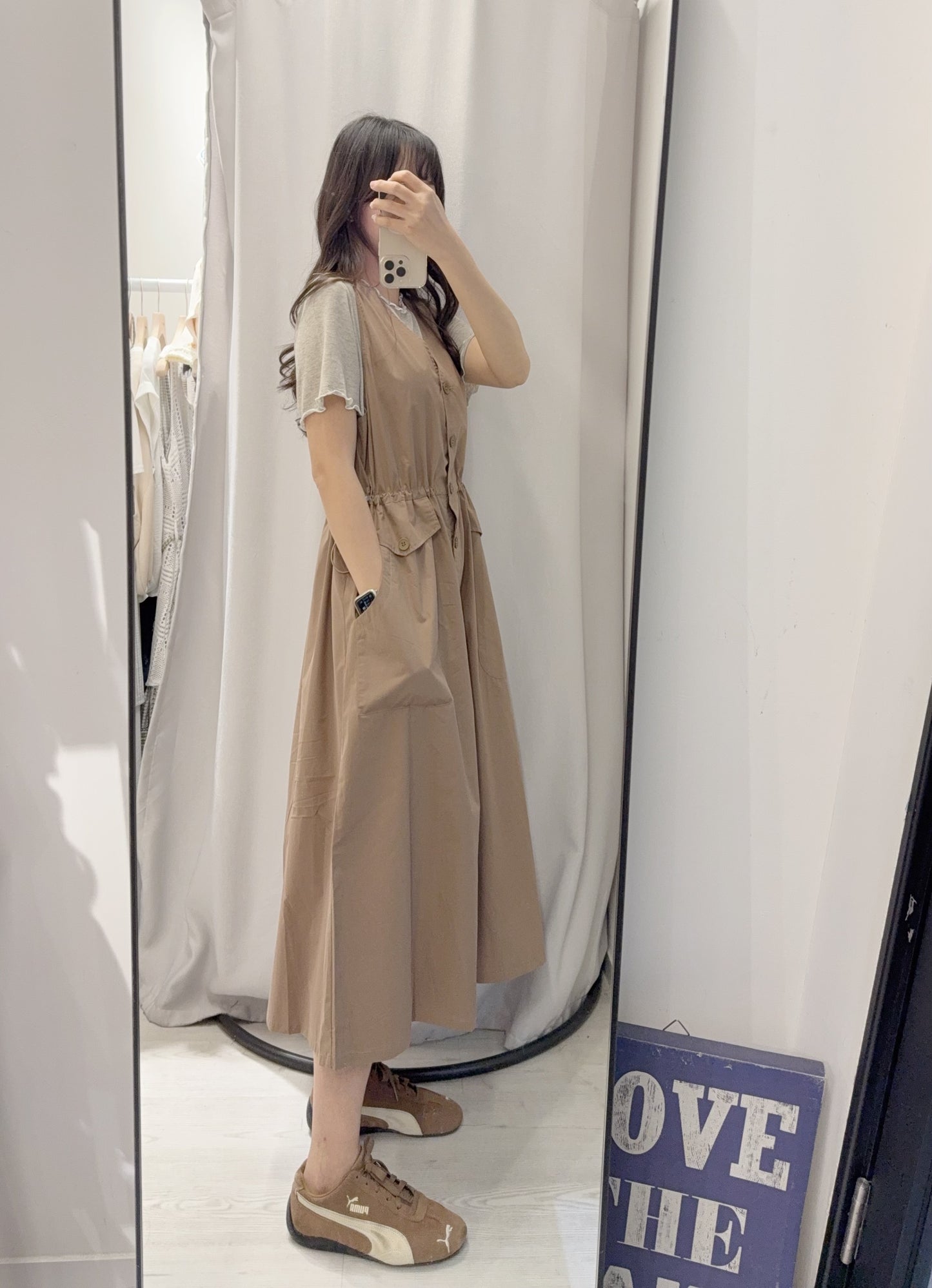 夏季・束腰無袖背心裙 2色入 1S60407