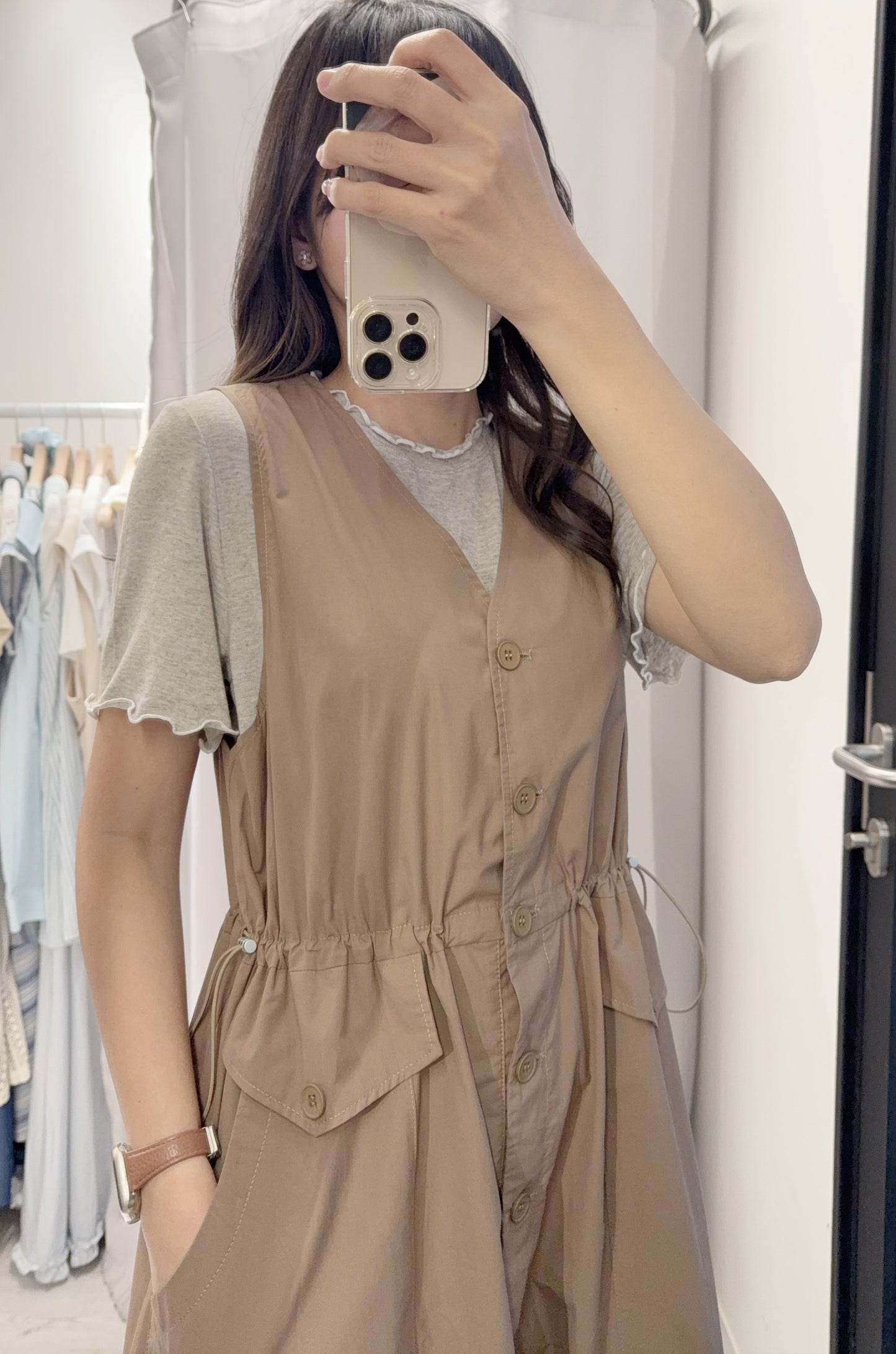 夏季・束腰無袖背心裙 2色入 1S60407