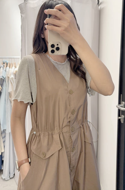 夏季・束腰無袖背心裙 2色入 1S60407