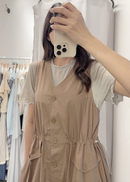 夏季・束腰無袖背心裙 2色入 1S60407