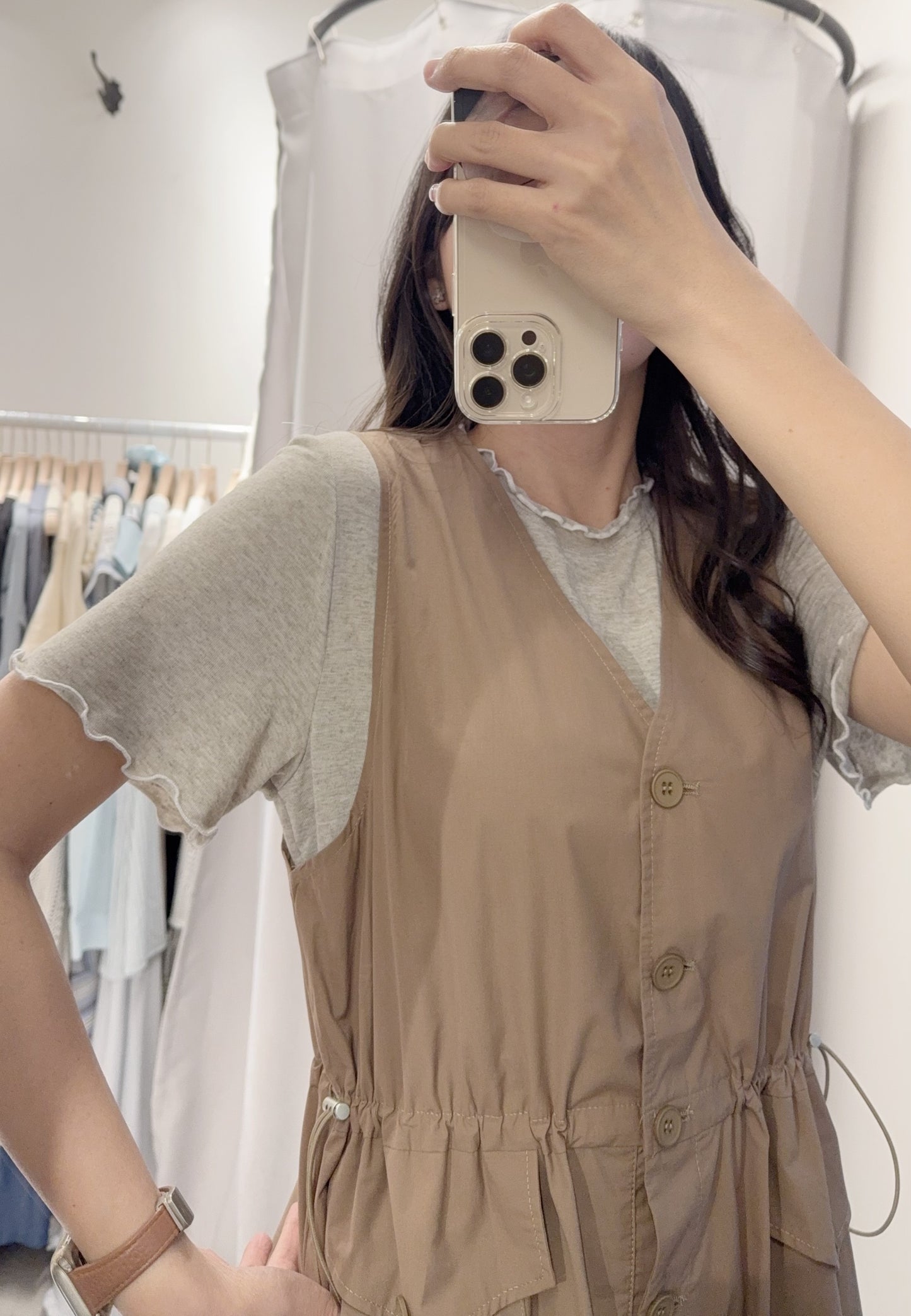 夏季・束腰無袖背心裙 2色入 1S60407