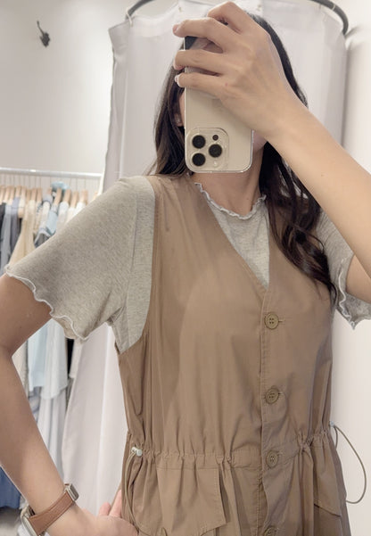 夏季・束腰無袖背心裙 2色入 1S60407