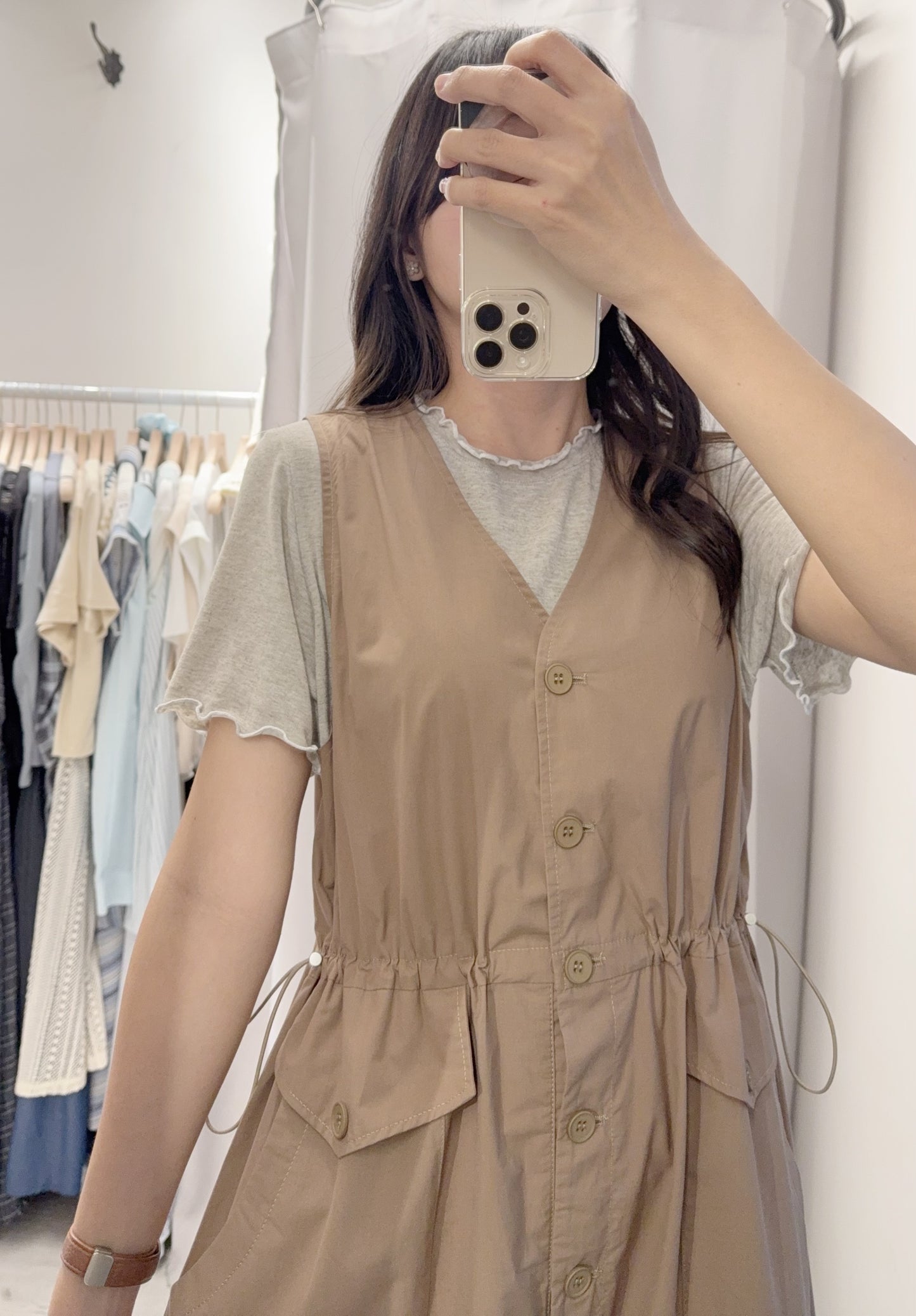 夏季・束腰無袖背心裙 2色入 1S60407