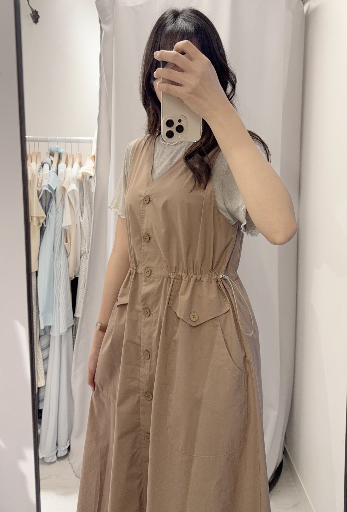 夏季・束腰無袖背心裙 2色入 1S60407