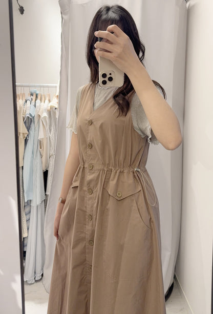 夏季・束腰無袖背心裙 2色入 1S60407