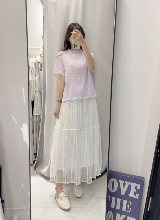 夏季・Ruffles皺皺布上衣 2色入 1S10404