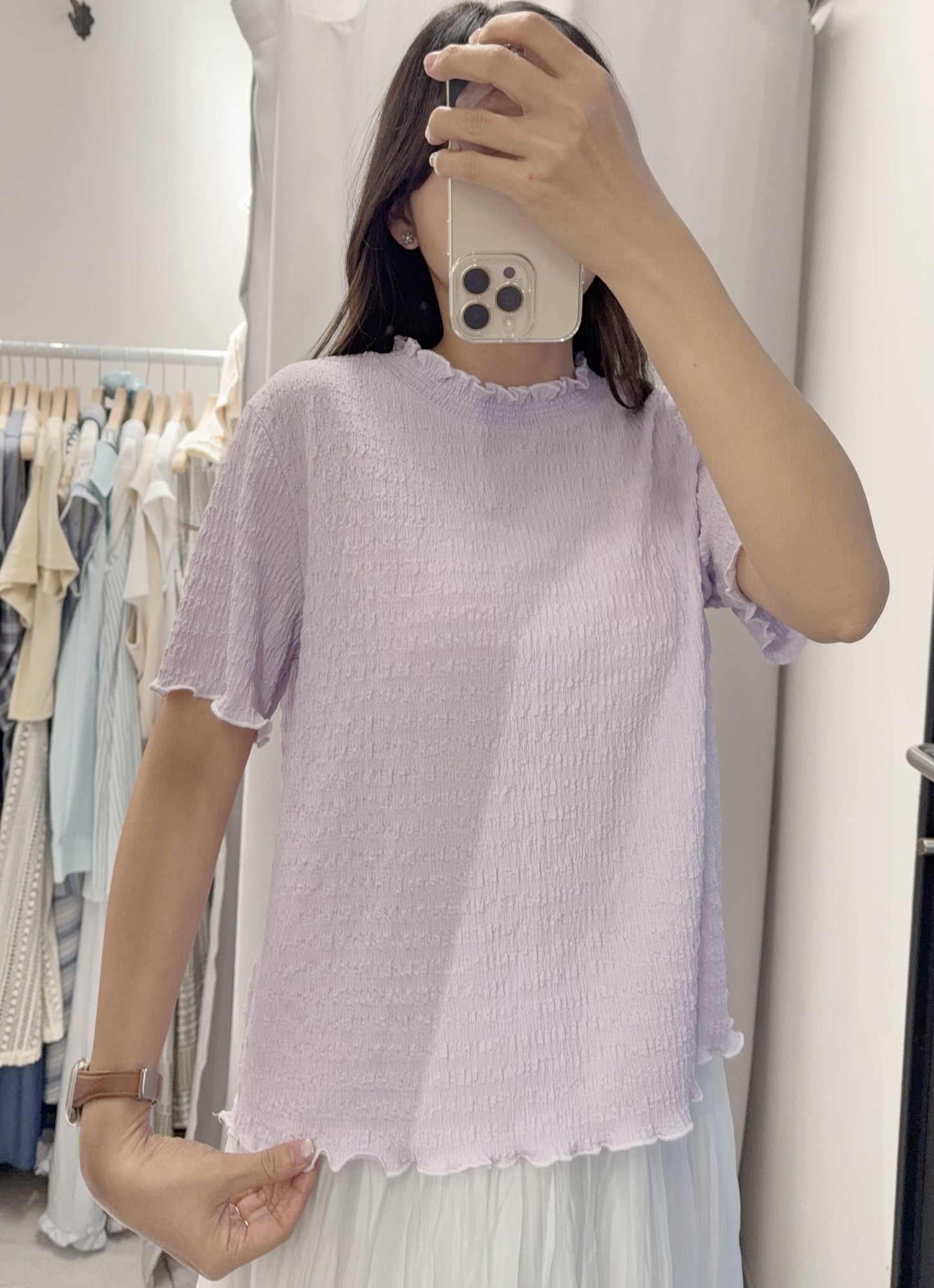 夏季・Ruffles皺皺布上衣 3色入 1S10404