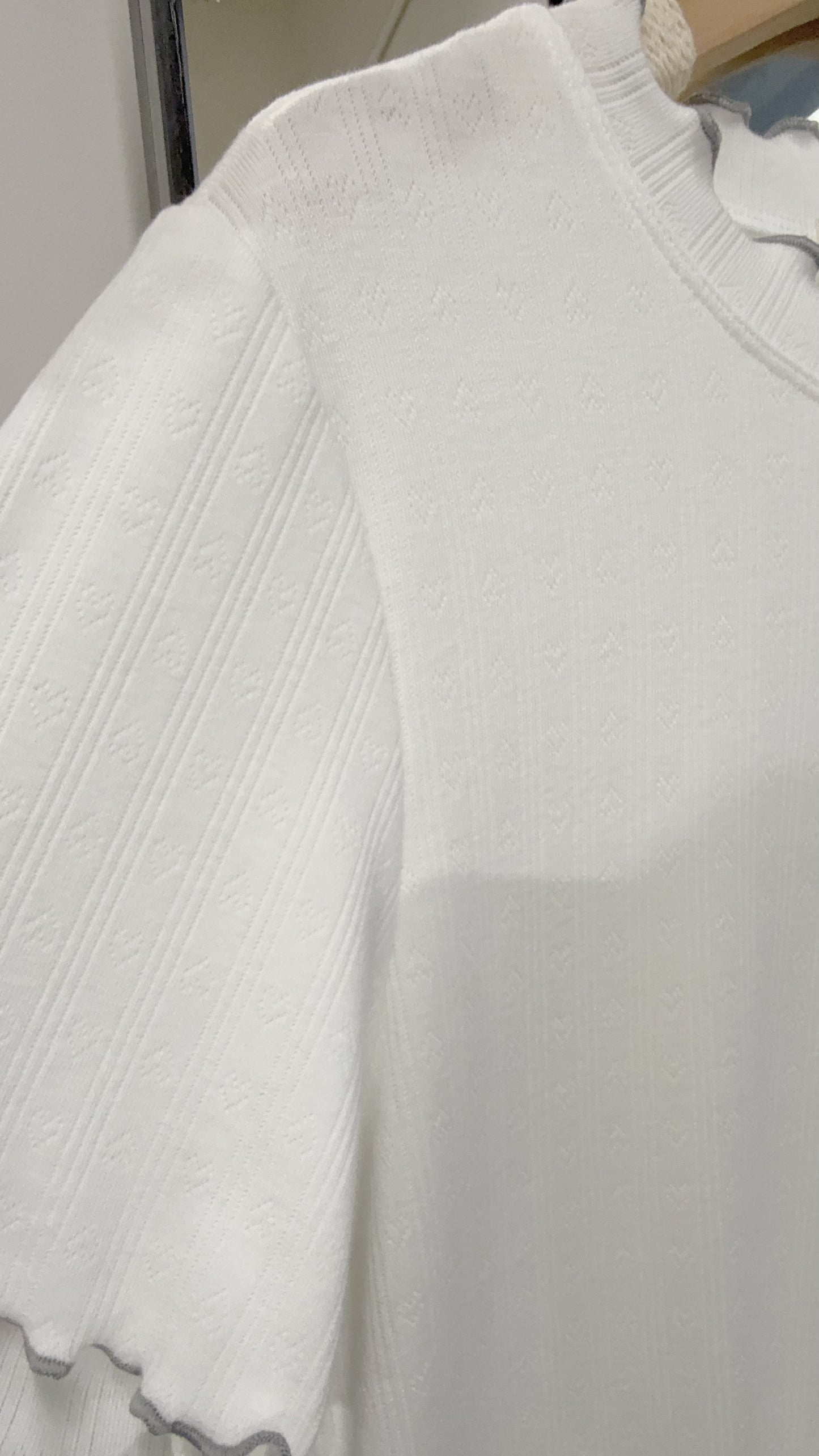 夏季・提花心心🤍木耳邊親膚TEE 2色入 1S50402
