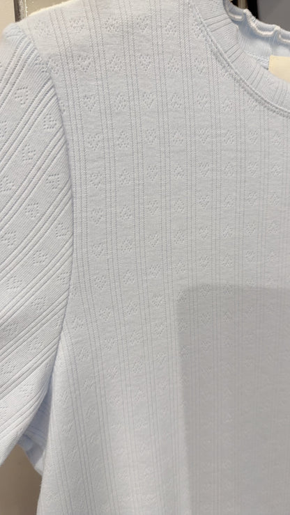 夏季・提花心心🤍木耳邊親膚TEE 2色入 1S50402