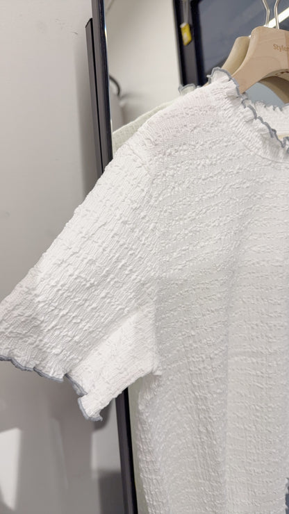 夏季・Ruffles皺皺布上衣 3色入 1S10404