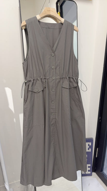 夏季・束腰無袖背心裙 2色入 1S60407