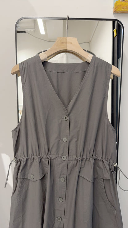 夏季・束腰無袖背心裙 2色入 1S60407