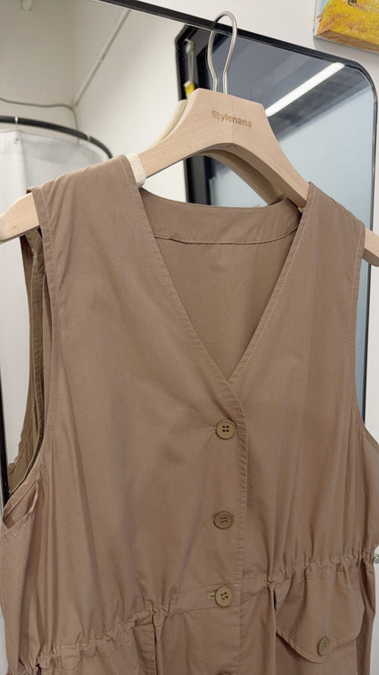 夏季・束腰無袖背心裙 2色入 1S60407