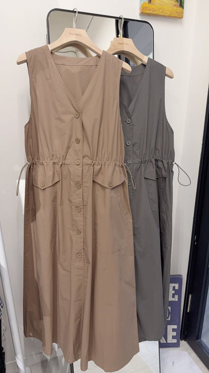 夏季・束腰無袖背心裙 2色入 1S60407