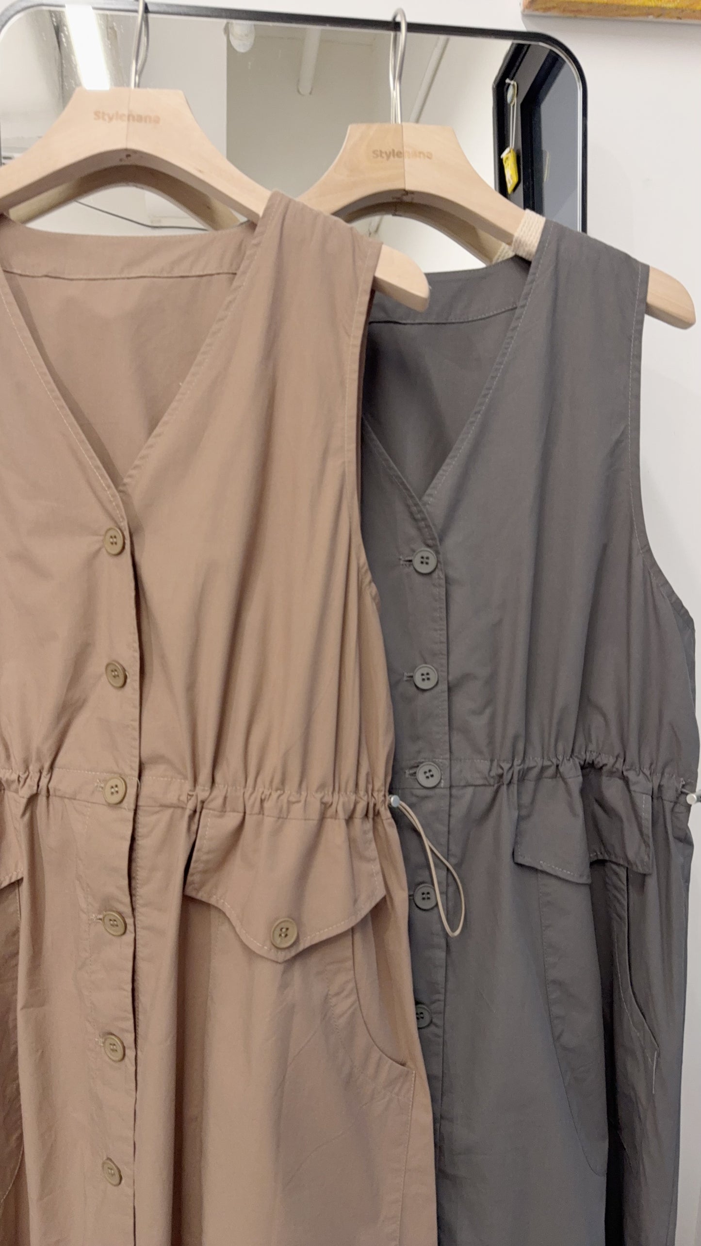 夏季・束腰無袖背心裙 2色入 1S60407