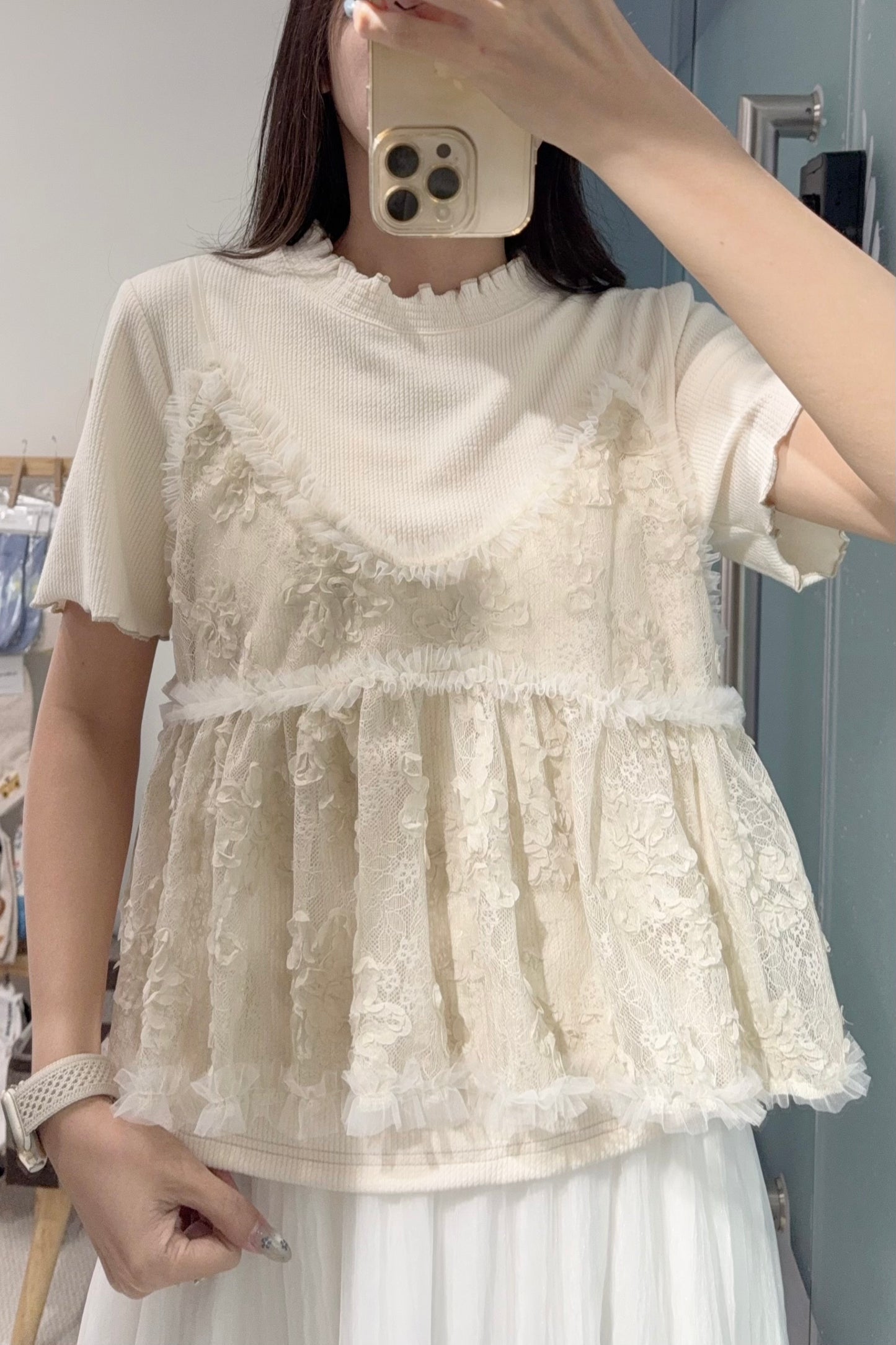 初秋・親膚暗直紋上衣 3色入 1S10920