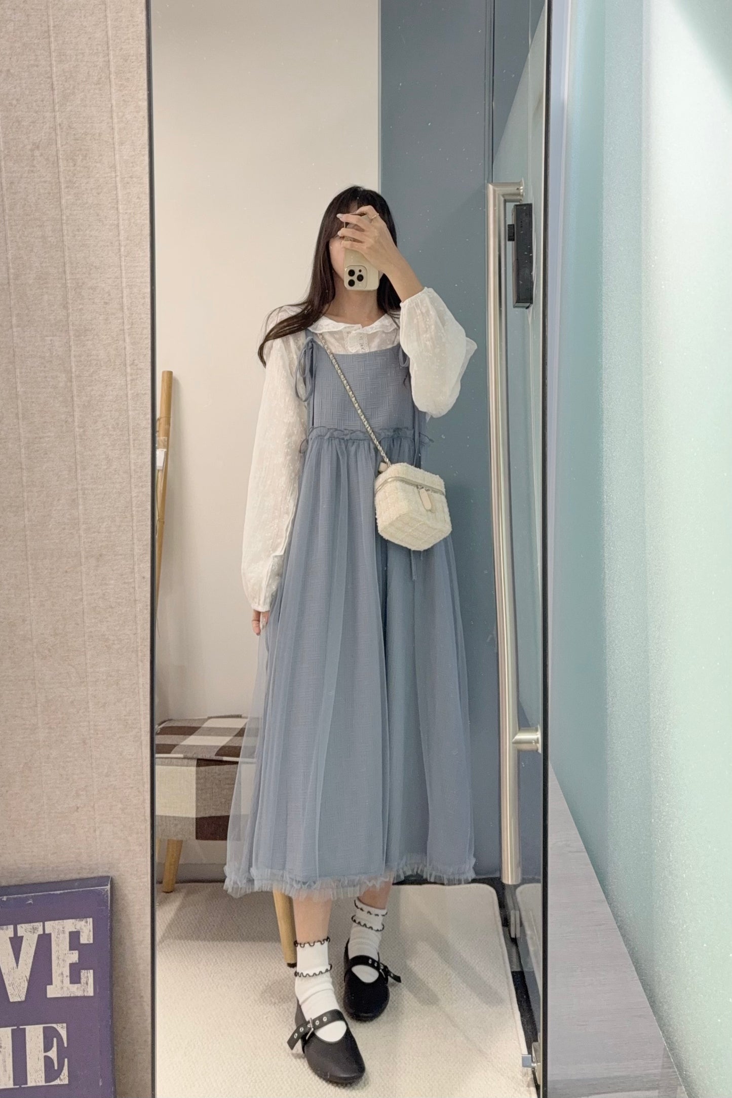 初秋・小清新暗紋碎花薄長袖 1色入 1S70922