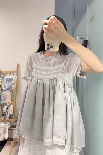 初秋・木耳邊窩夫上衣 5色入 1S50918