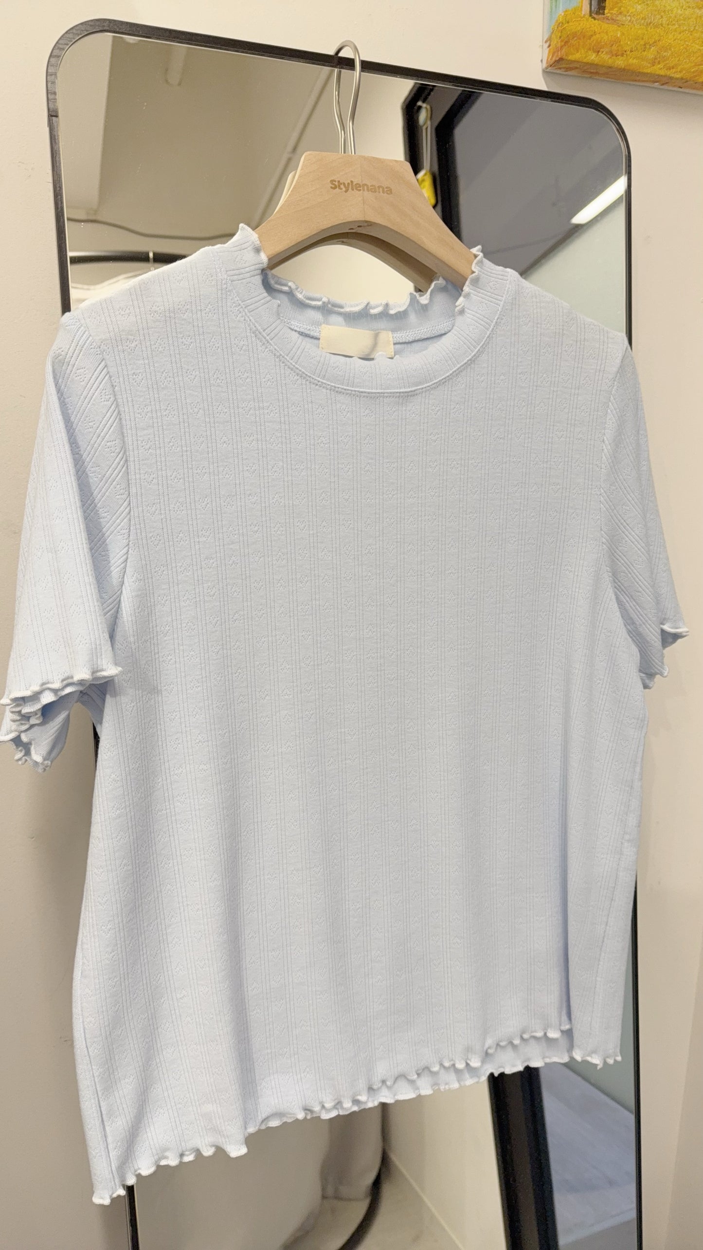 夏季・提花心心🤍木耳邊親膚TEE 2色入 1S50402