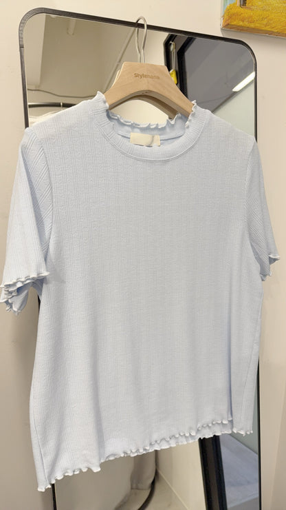 夏季・提花心心🤍木耳邊親膚TEE 2色入 1S50402