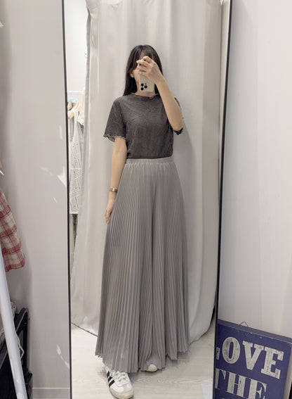 夏季・超薄透視超親膚暗花Tee 2色入 1S10408