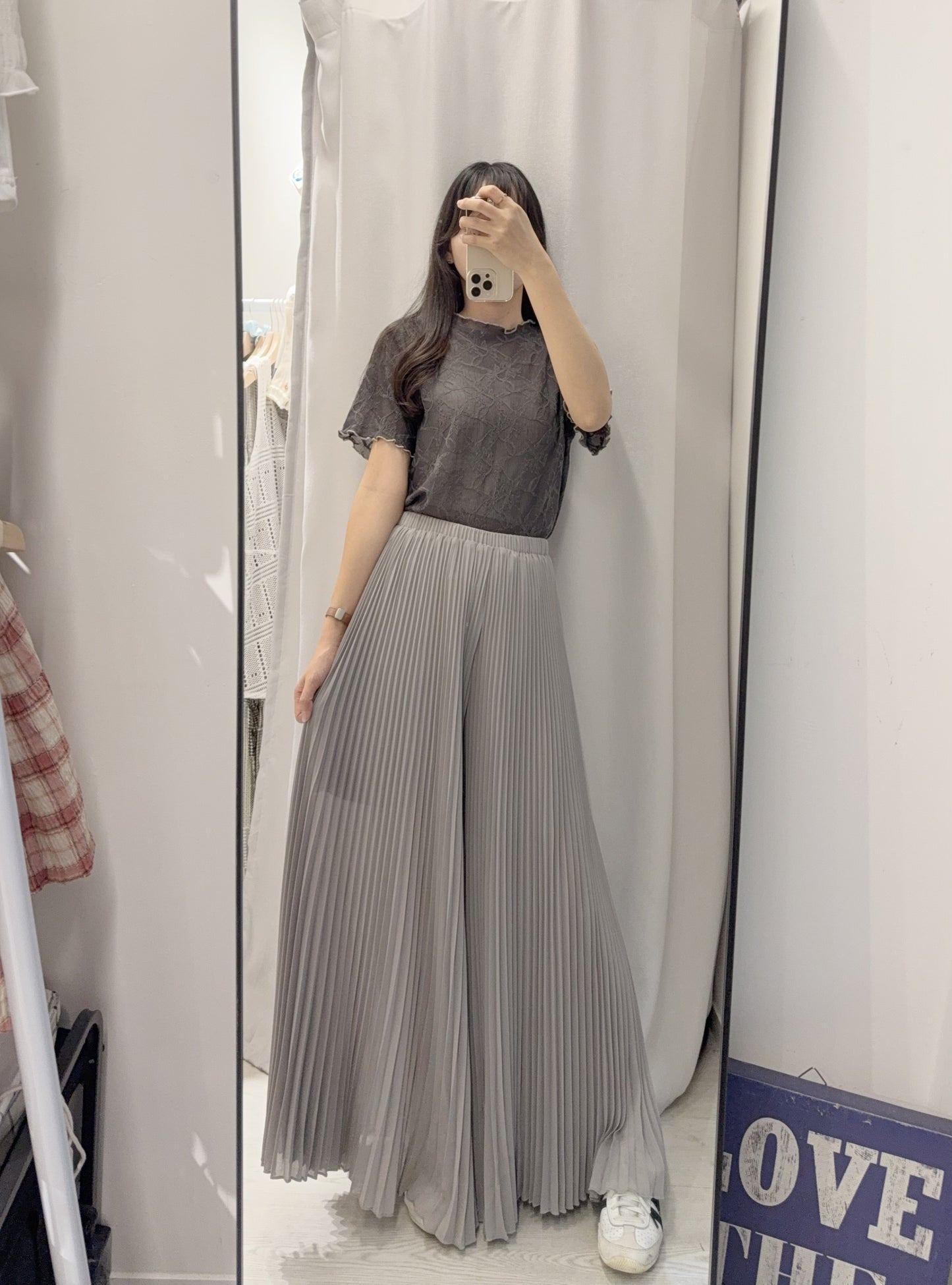 夏季・超薄透視超親膚暗花Tee 2色入 1S10408