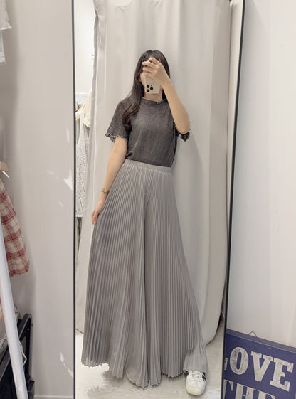 夏季・超薄透視超親膚暗花Tee 2色入 1S10408