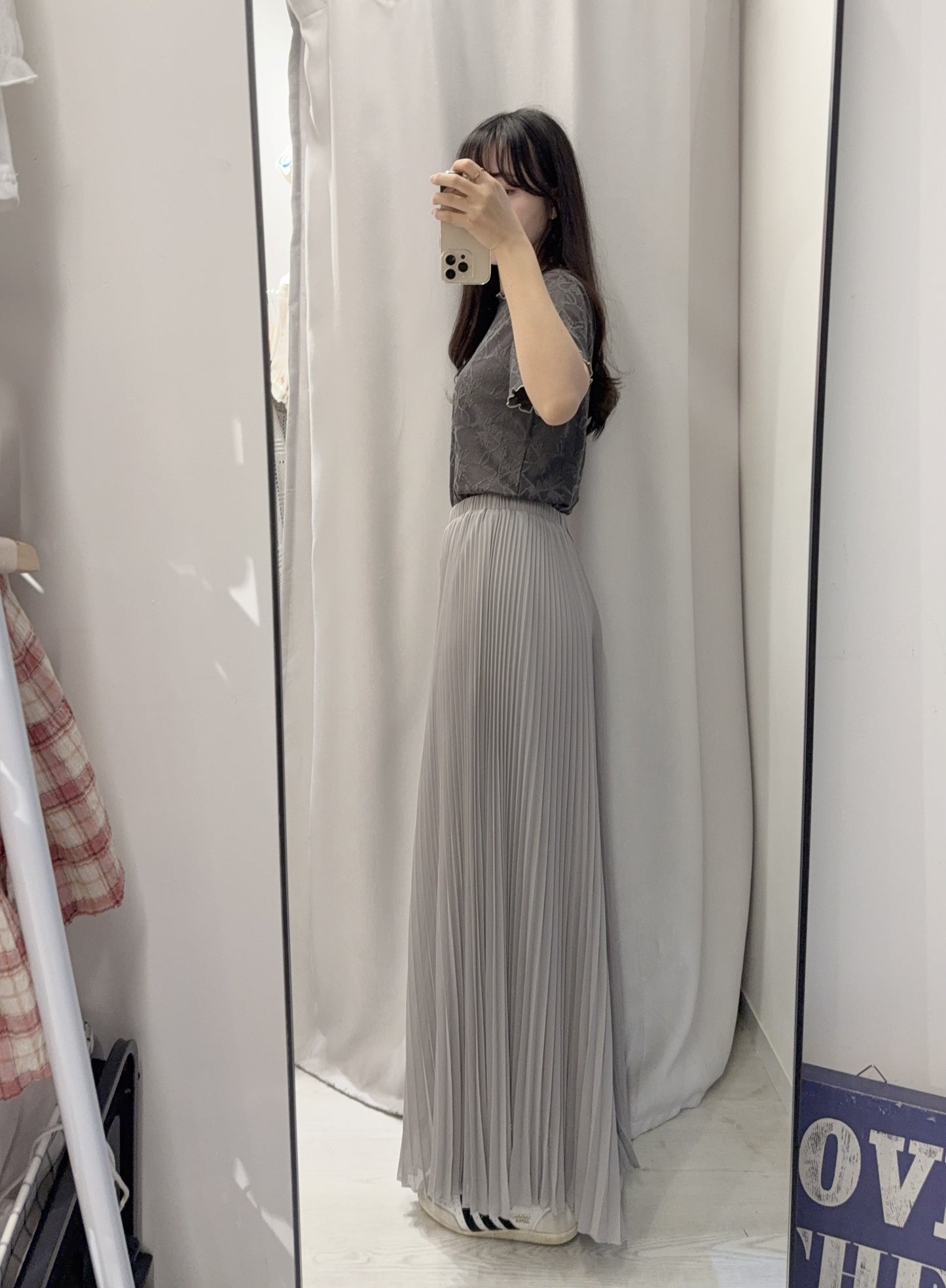 夏季・超薄透視超親膚暗花Tee 2色入 1S10408