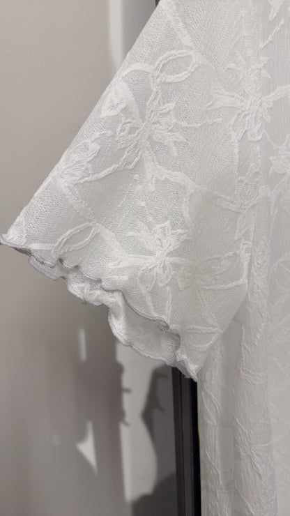 夏季・超薄透視超親膚暗花Tee 2色入 1S10408