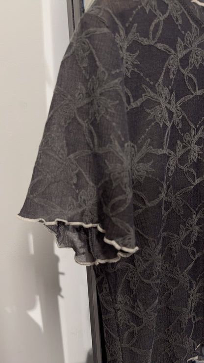 夏季・超薄透視超親膚暗花Tee 2色入 1S10408