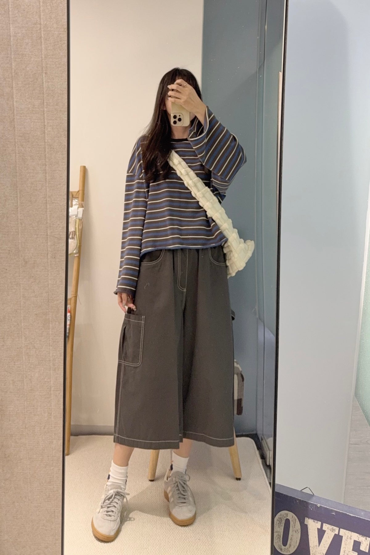 初秋・捲邊橫間薄衛衣 2色入 1S60929