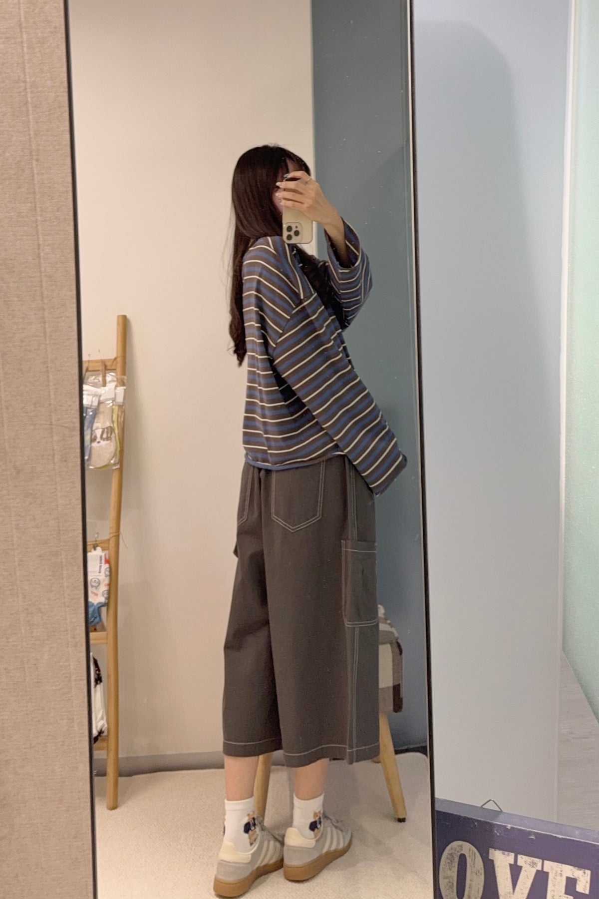 初秋・捲邊橫間薄衛衣 2色入 1S60929