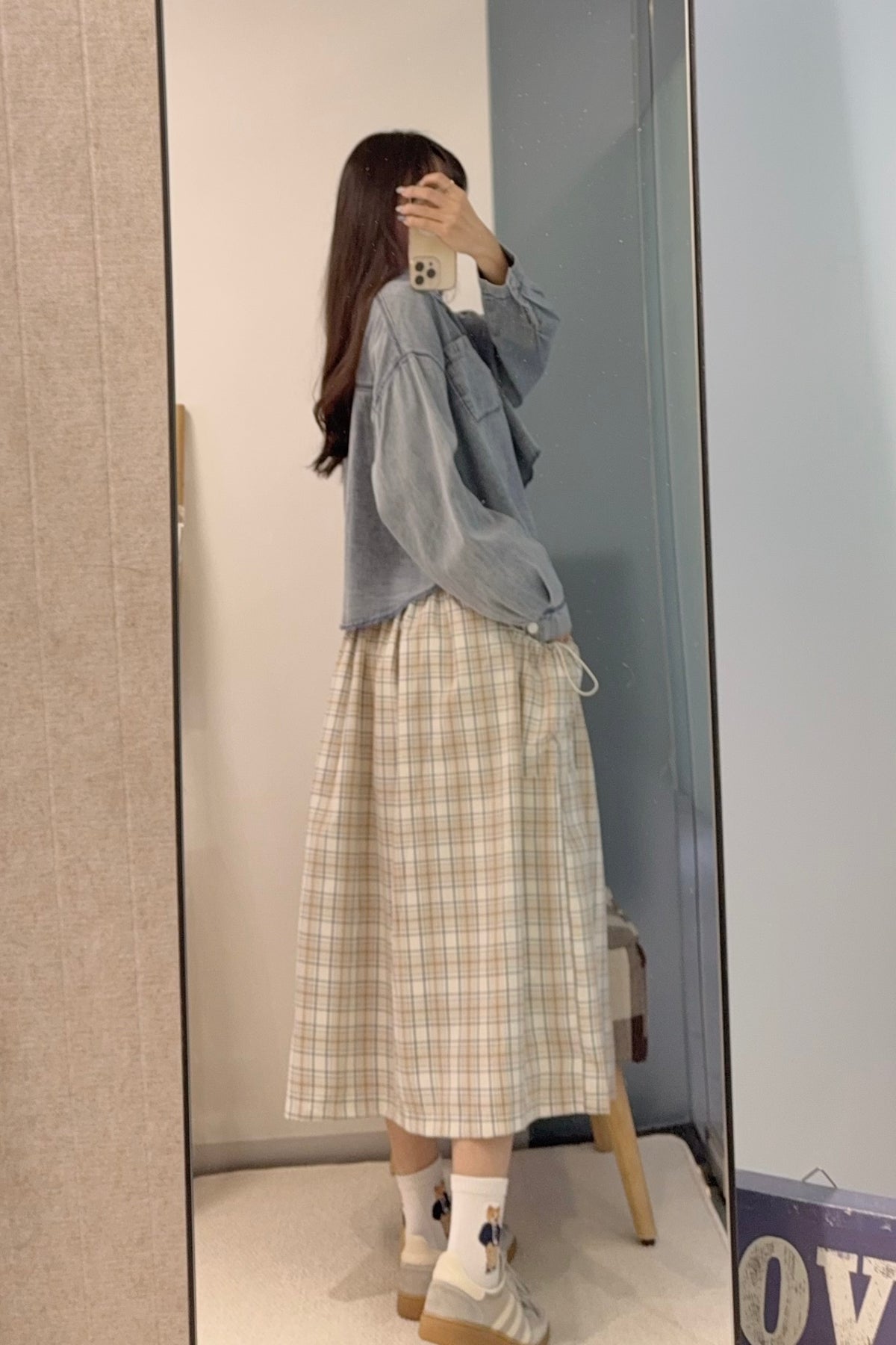 初秋・日系束袋格仔半身裙（小個子友好） 2色入 1S60930