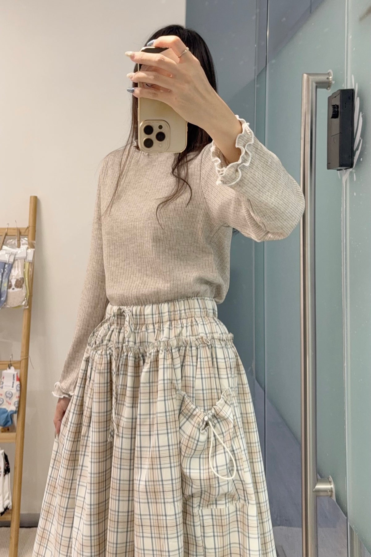 初秋・Ruffles親膚長袖上衣 4色入 1S50925