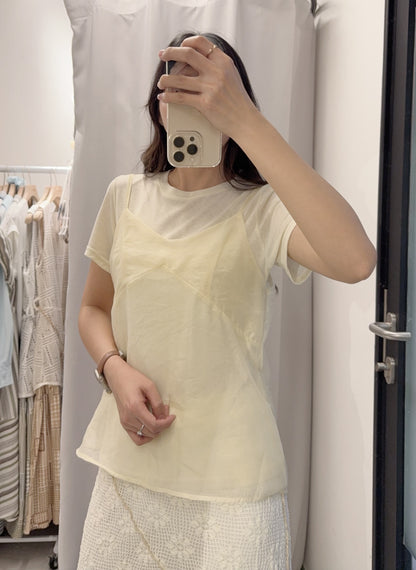 夏季・透視背心上衣套裝 2色入 1S60411