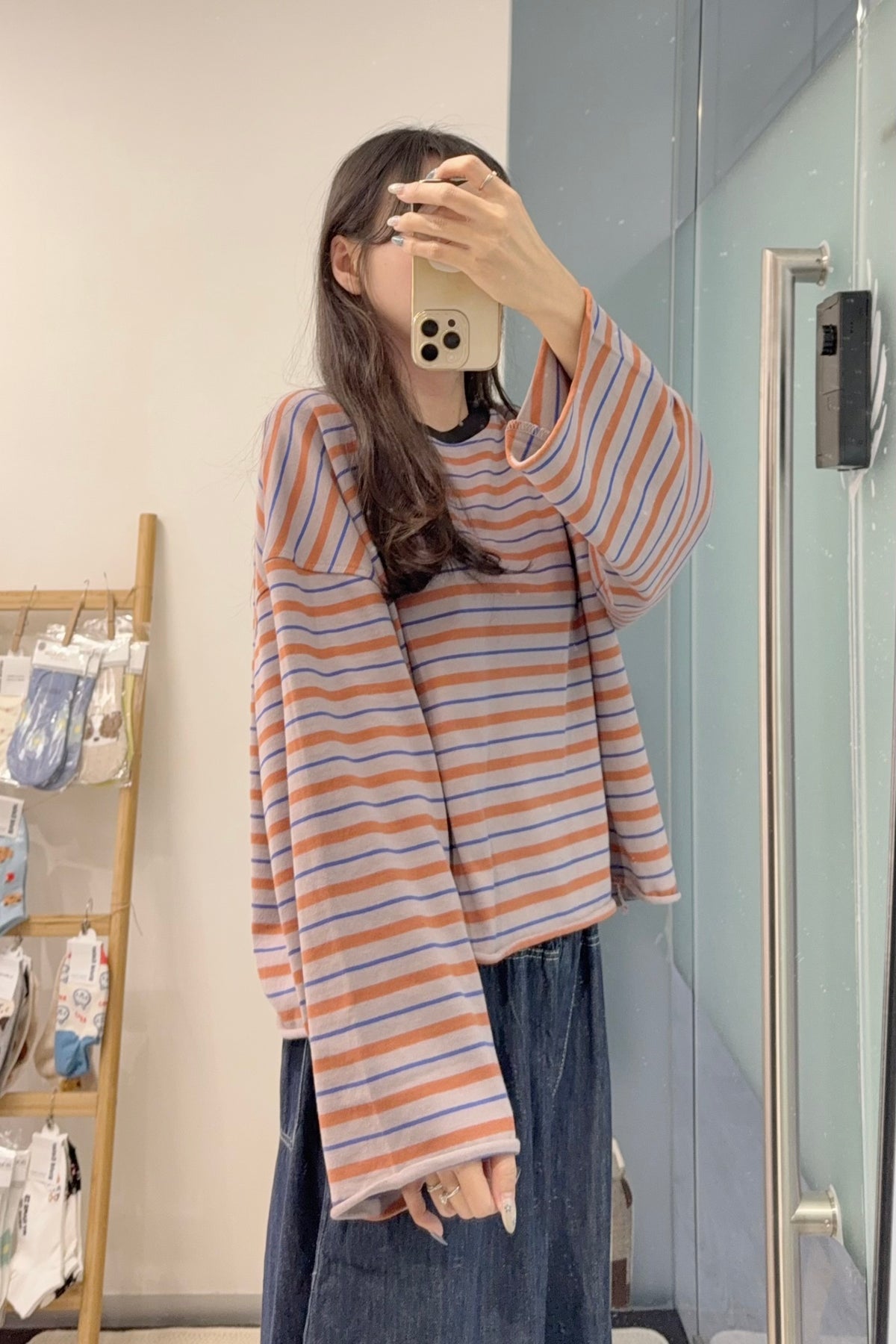 初秋・捲邊橫間薄衛衣 2色入 1S60929