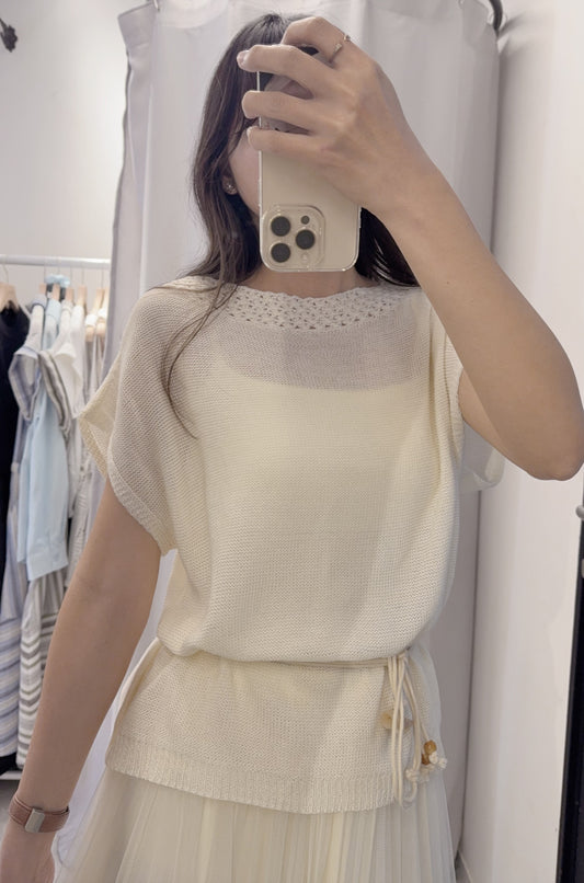 夏季・織紋領口線衫配紗裙SET 1S60415