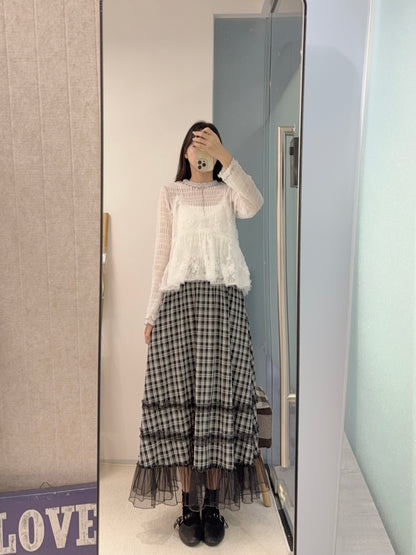 初秋・玻璃透視感紗紗親膚上衣 4色入 1S10932