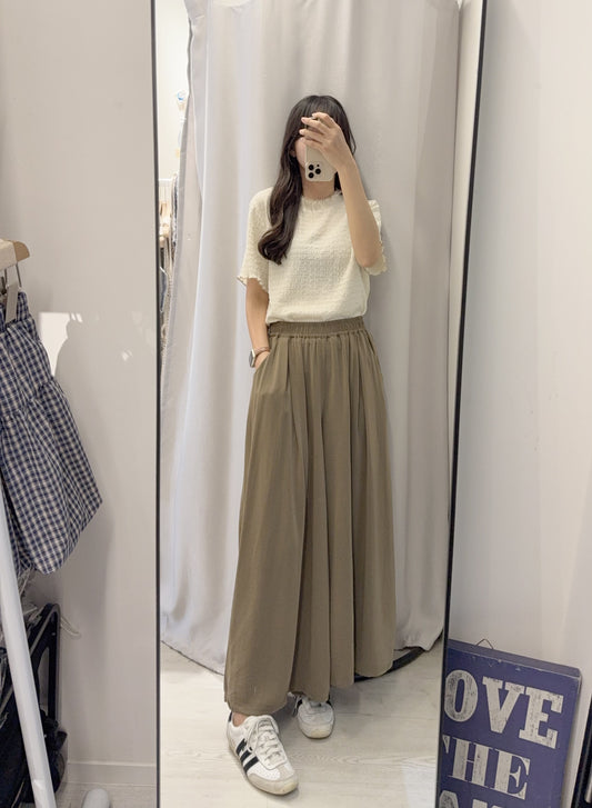 夏季・超滑料寬腳褲 2色入 1S60419