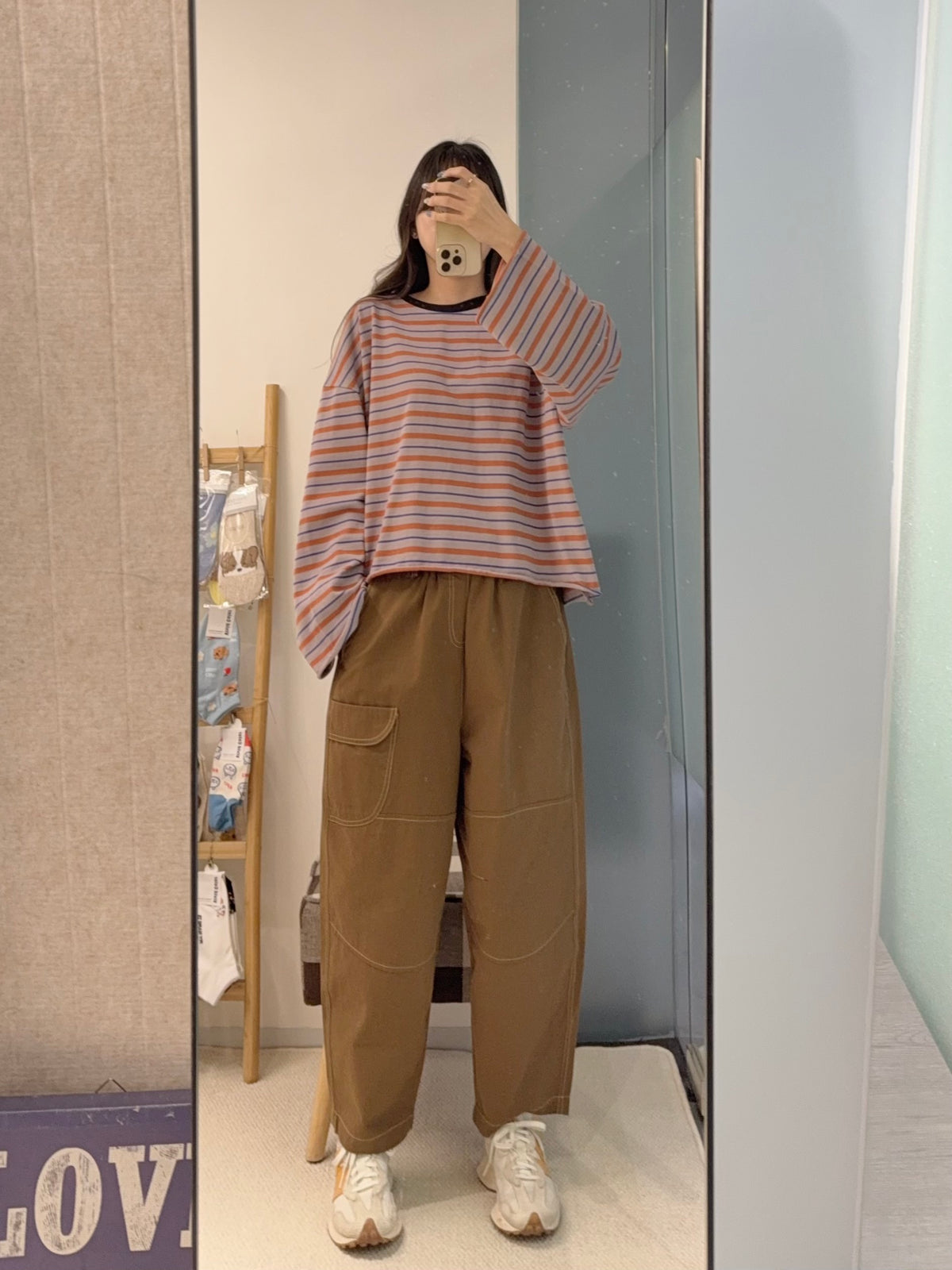 初秋・寬鬆全橡筋棉料褲 2色入 1S30936