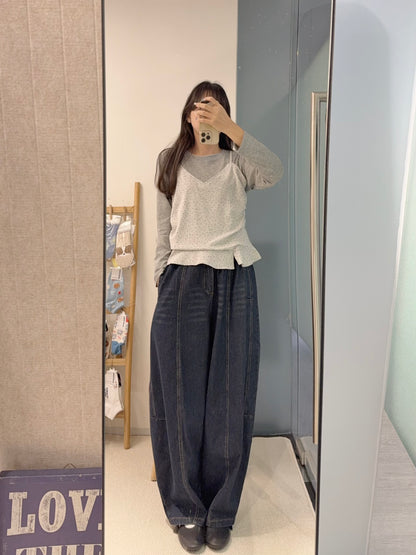 初秋・滿版星星假兩件上衣 2色入 1S60934