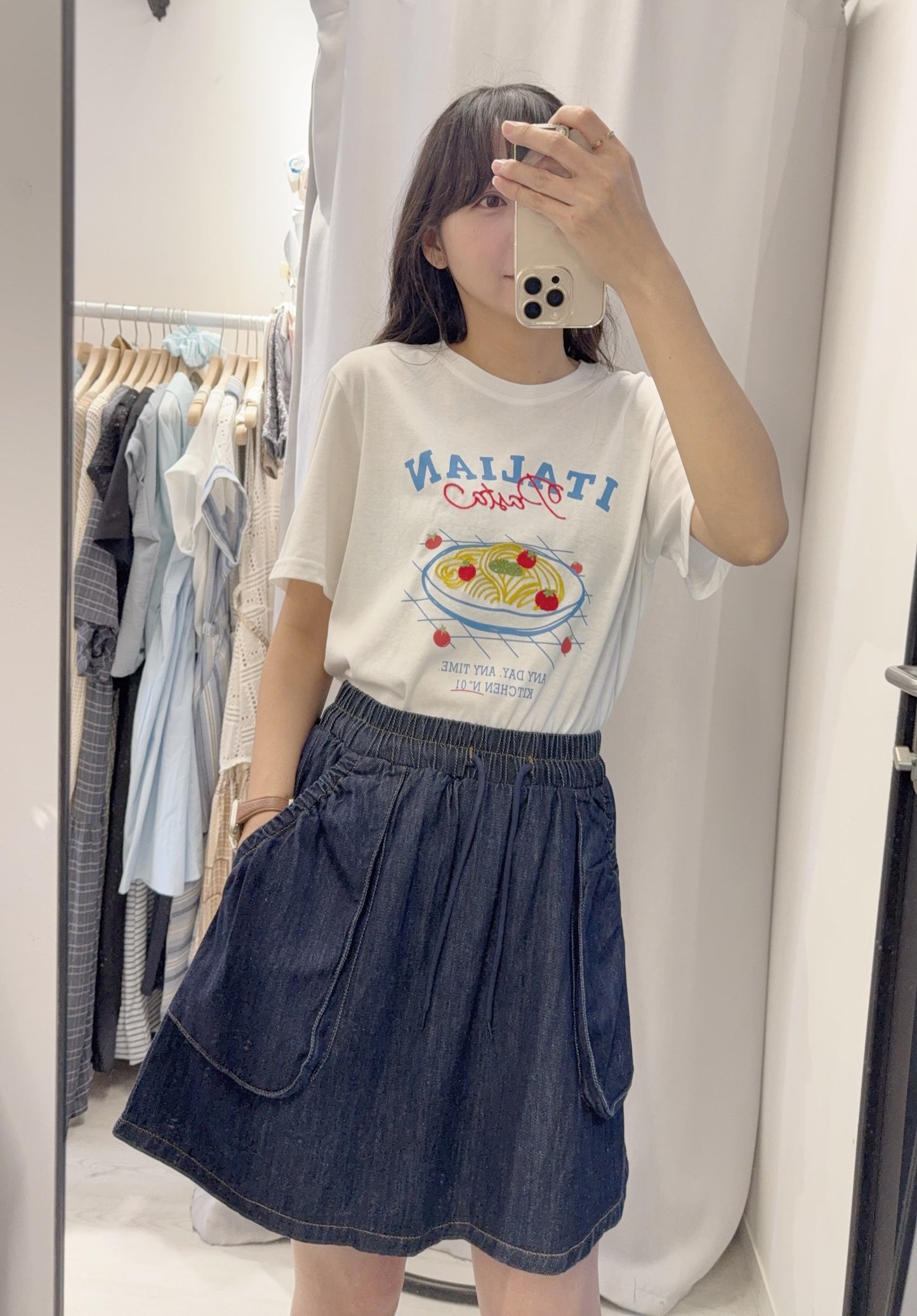 夏季・設計感口袋牛仔短裙褲 1S70417