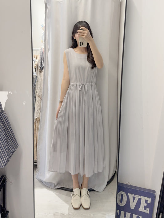 夏季・雪紡收腰百褶裙 3色入 1S60421