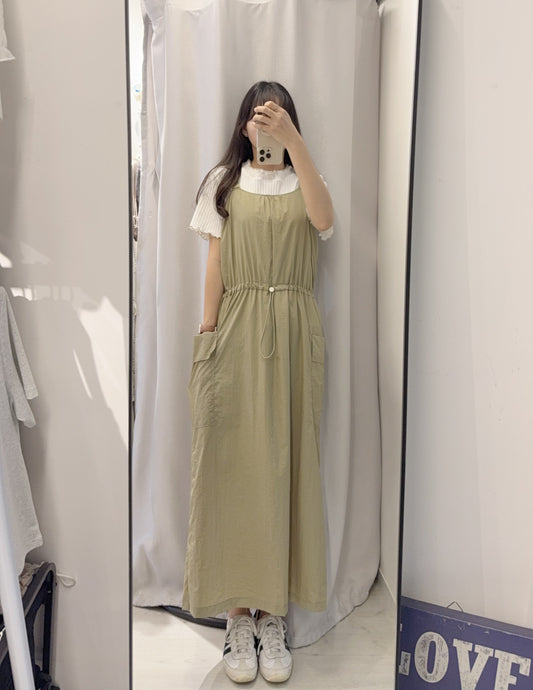 夏季・風褸料束腰背心裙 2色入 1S60429