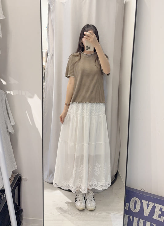 夏季・坑紋挺身Ruffles上衣 3色入 1S50428