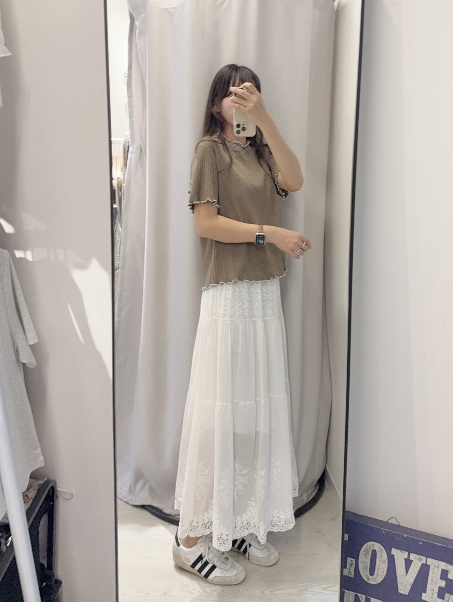 夏季・坑紋挺身Ruffles上衣 3色入 1S50428