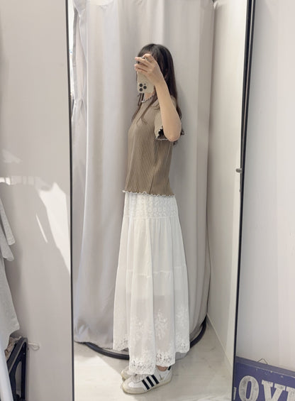 夏季・坑紋挺身Ruffles上衣 3色入 1S50428