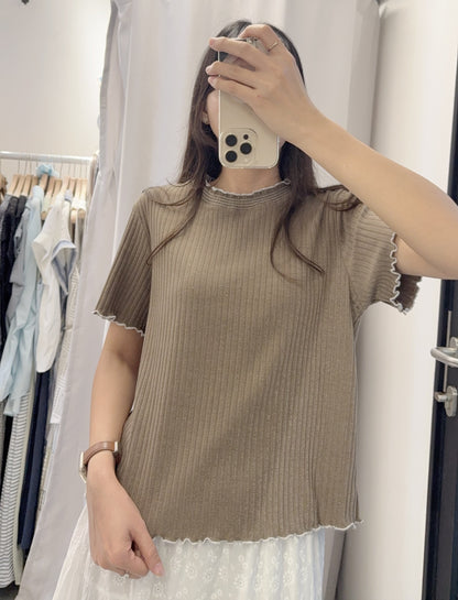 夏季・坑紋挺身Ruffles上衣 3色入 1S50428