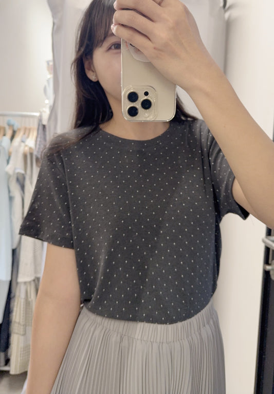 夏季・超親膚彈性點點上衣 2色入 1S10426
